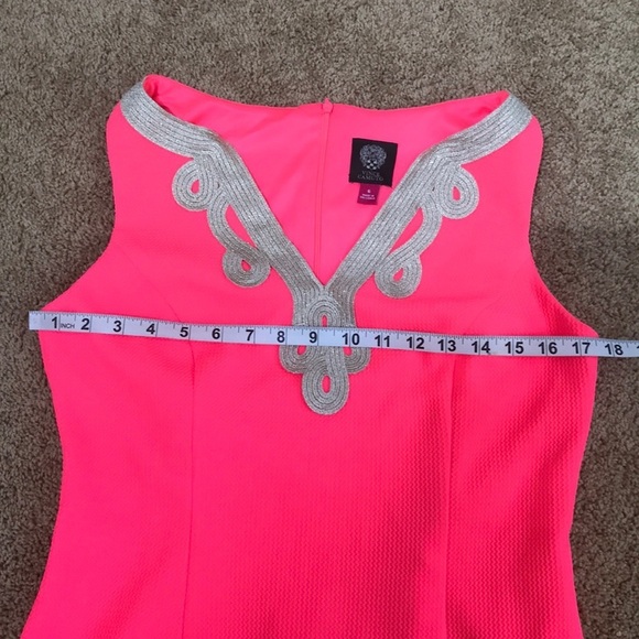 VINCE CAMUTO size 6 neon pink sleeveless dress - Picture 5 of 8